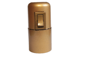 Douille E27 lisse dorée avec interrupteur bascule