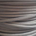 Câble textile rond 2x0,75 mm² algodine argenté - Vendu au mètre