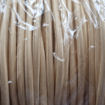 Câble textile rond 2x0,75 mm² "paille" - Vendu au mètre