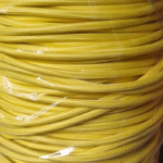 Câble textile rond 3x0,75 mm² jaune - Vendu au mètre