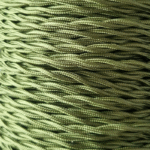 Câble textile torsadé 2x0,50 mm² vert kaki - Vendu au mètre