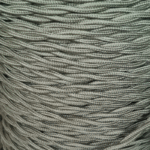 Câble textile torsadé 2x0,50 mm² vert kaki foncé- Vendu au mètre